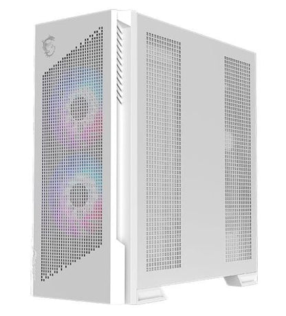 MSI MPG Velox 300R AIRFLOW PZ, Midi Tower EATX Gaming Case, Dual Layer Blades Fans, 1-to-4 ARGB Hub, 3x 360mm Radiator Support, EATX/ATX/mATX/Mini-ITX, White