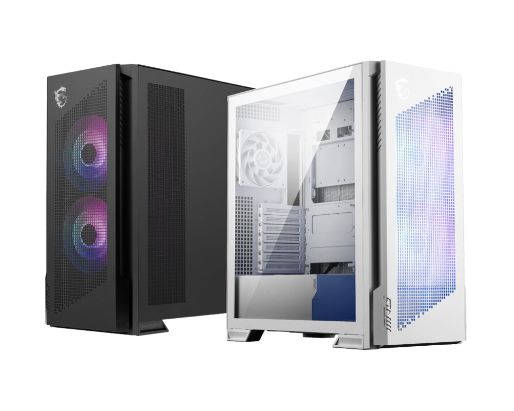 MSI MPG Velox 300R AIRFLOW PZ, Midi Tower EATX Gaming Case, Dual Layer Blades Fans, 1-to-4 ARGB Hub, 3x 360mm Radiator Support, EATX/ATX/mATX/Mini-ITX, White