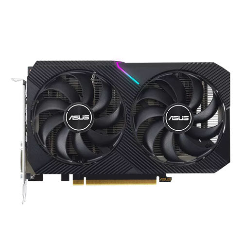 Asus DUAL RTX3050 OC V2, PCIe4, 8GB DDR6, HDMI, DP, DVI, 1852MHz Clock, RGB Lighting, Overclocked - PC Gear UK