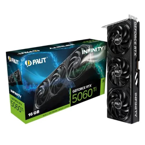 Palit RTX5060 Ti Infinity 3, PCIe5, 16GB DDR7, HDMI, 3 DP, 2572MHz Clock, Compact SFF-Ready