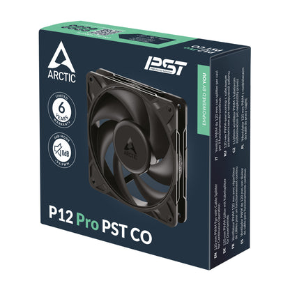 ARCTIC P12 Pro PST CO, 120mm PWM Fan, Dual Ball Bearing, PST Daisy-Chain, Black