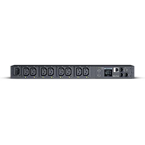 CyberPower PDU41004 Switched Power Distribution Unit, 1U Rackmount, 1x IEC C14 Input, 8 Outlets, Real-Time Local/Remote Monitoring & Switching, LCD Display - PC Gear UK