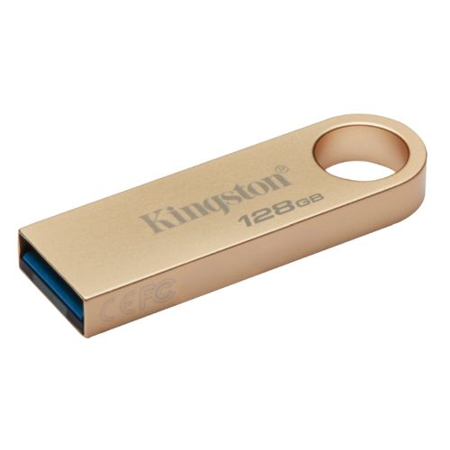 Kingston 128GB DataTraveler SE9 G3 Memory Pen, USB 3.2 Gen1 Type-A, Metal Gold Casing - PC Gear UK