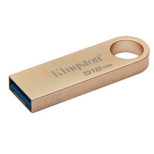 Kingston 512GB DataTraveler SE9 G3 Memory Pen, USB 3.2 Gen1 Type-A, Metal Gold Casing - PC Gear UK