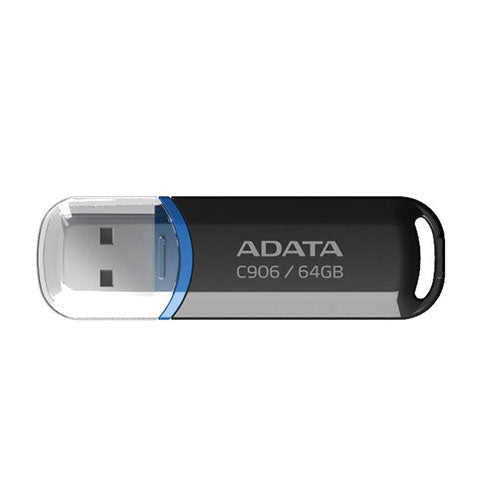 ADATA 64GB C906 USB 2.0 Memory Pen, Compact, Black & Blue - PC Gear UK