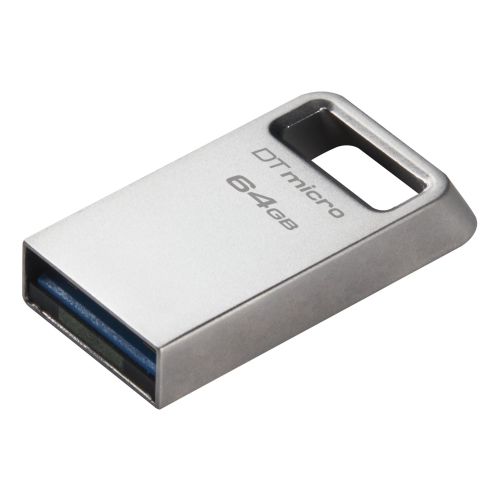 Kingston 64GB DataTraveler Micro Ultra-Small USB 3.2 Gen1 Memory Pen, Capless, Metal Casing, 200MB/s - PC Gear UK