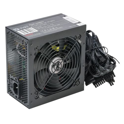 Vida Lite 650W ATX PSU, Fluid Dynamic Ultra-Quiet Fan, PCIe, Flat Black Cables, Power Lead Not Included, Black - PC Gear UK