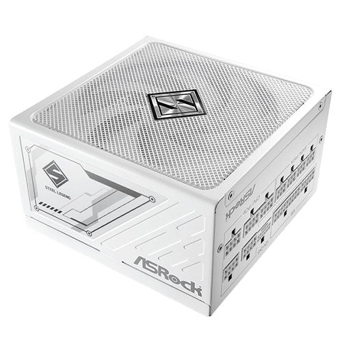 Asrock 850W Steel Legend SL-850GW PSU, Fully Modular, 80+ Gold, Cybenetics Platinum & Lambda A+, ATX 3.1, PCIe 5.1, White - PC Gear UK