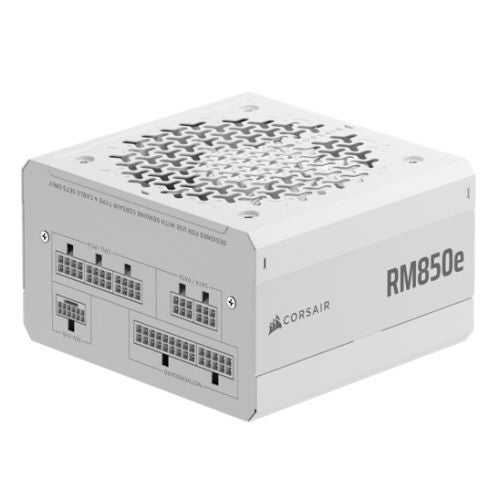 Corsair 850W RMe Series RM850e PSU, Fully Modular, Low-Noise, Cybenetics Gold, Zero RPM Mode, ATX 3.1, PCIe 5.1, White - PC Gear UK