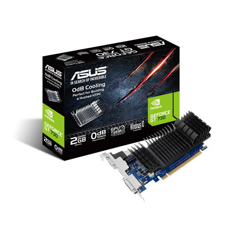 ASUS GeForce GT 730 2GB GDDR5 | Silent Fanless Graphics Card | Low Profile