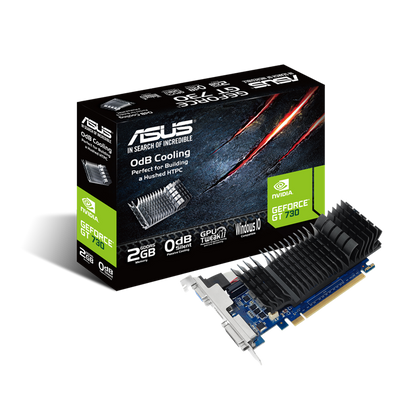 ASUS GeForce GT 730 2GB GDDR5 | Silent Fanless Graphics Card | Low Profile