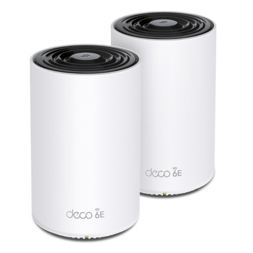 TP-LINK (DECO XE75 PRO) AXE5400 Wi-Fi 6E Tri-Band Mesh System, 2 Pack, AI-Driven Mesh, 2.5G & Dual GB LAN per Unit, Voice Control - PC Gear UK
