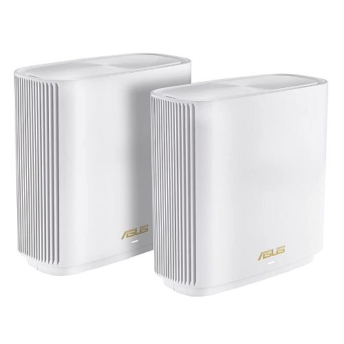 Asus (ZenWiFi XT9) AX7800 Tri-Band Wi-Fi 6 Mesh System, 2 Pack, 160MHz Bandwidth, 2.5G WAN, USB, Parental Controls, White - PC Gear UK