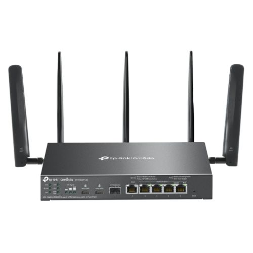TP-LINK (ER706WP-4G) Omada 4G+ Cat6 AX3000 Gigabit VPN Gateway with 4-Port PoE+, 5x GB Ports, Omada Mesh, High-Security VPN - PC Gear UK