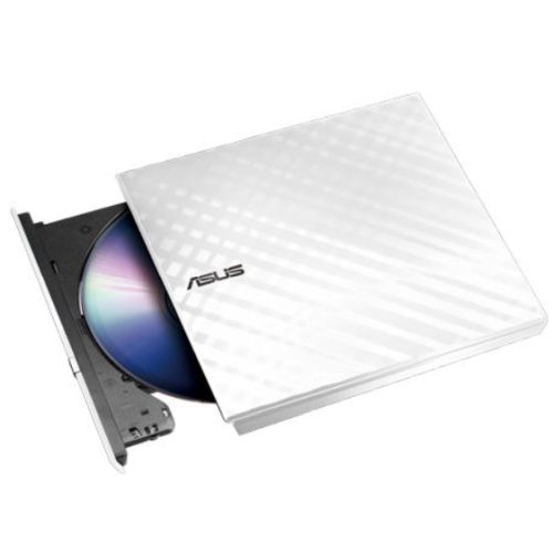 Asus (SDRW-08D2S-U LITE) External Slimline DVD Re-Writer, USB, 8x, White, Cyberlink Power2Go  8 - PC Gear UK