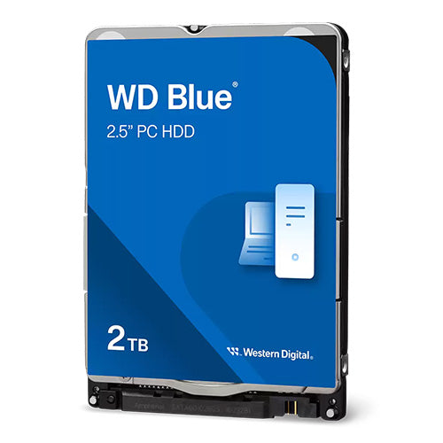 WD 2.5", 2TB, SATA3, Blue Mobile Hard Drive, 5400RPM, 128MB Cache, 7mm, OEM - PC Gear UK