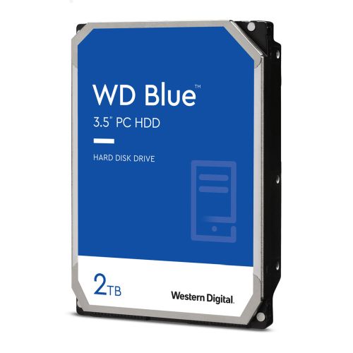 WD 3.5", 2TB, SATA3, Blue Series Hard Drive, 7200RPM, 256MB Cache, OEM - PC Gear UK