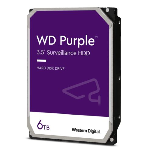 WD 3.5", 6TB, SATA3, Purple Surveillance Hard Drive, 256MB Cache, OEM - PC Gear UK