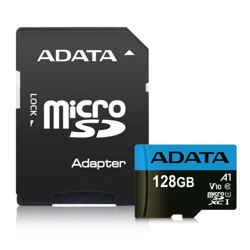 ADATA 128GB Premier Micro SDXC Card with SD Adapter, UHS-I Class 10, A1 App Performance, 85MB/s - PC Gear UK