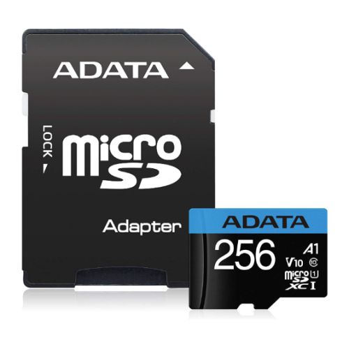 ADATA 256GB Premier Micro SDXC Card with SD Adapter, UHS-I Class 10, A1 App Performance, 85MB/s - PC Gear UK