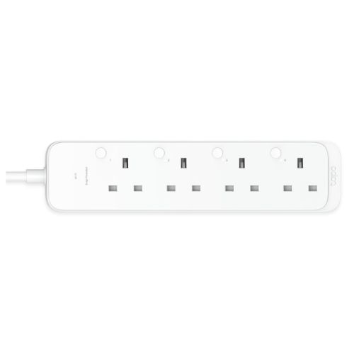 TP-LINK (TAPO P304M) Smart Wi-Fi Power Strip, 4 Outlets, App/Voice Control, Surge Protection, Energy Monitoring, Matter Certified - PC Gear UK