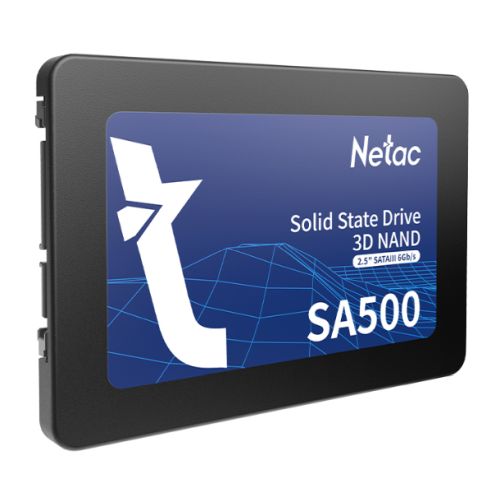 Netac 128GB SA500 SSD, 2.5", SATA3, 3D NAND, R/W 500/400 MB/s, 7mm - PC Gear UK