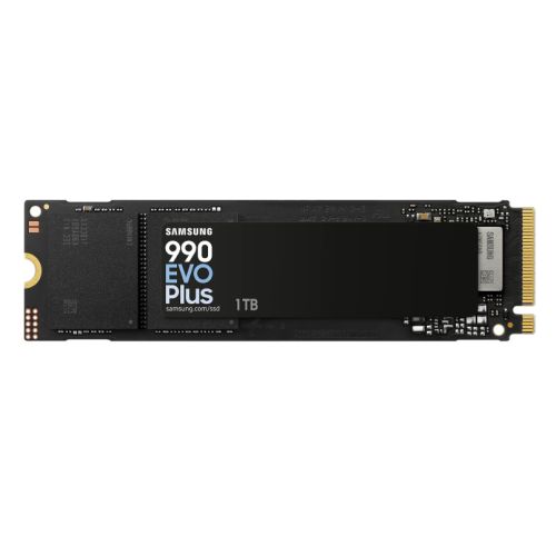 Samsung 1TB 990 EVO PLUS M.2 NVMe Gen4/5 SSD, M.2 2280, PCIe 4.0/5.0 x2, V-NAND, R/W 7150/6300 MB/s, 850K/1350K IOPS - PC Gear UK