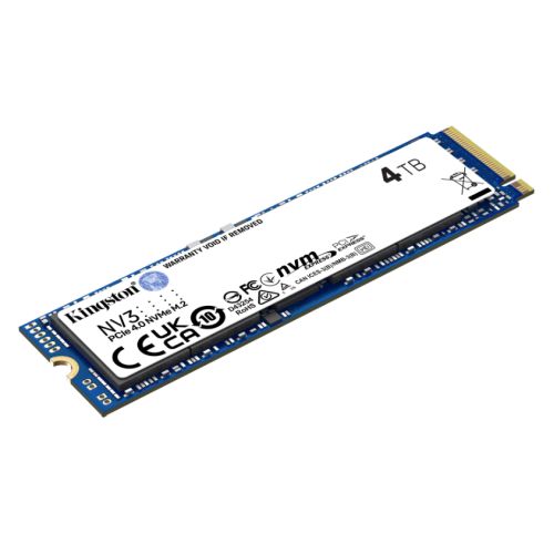 Kingston 4TB NV3 M.2 NVMe Gen4 SSD, M.2 2280, PCIe4, R/W  6000/5000 MB/s - PC Gear UK