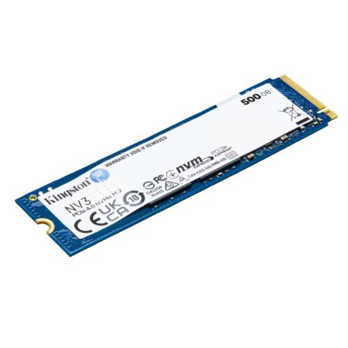 Kingston 500GB NV3 M.2 NVMe Gen4 SSD, M.2 2280, PCIe4, R/W  5000/3000 MB/s - PC Gear UK