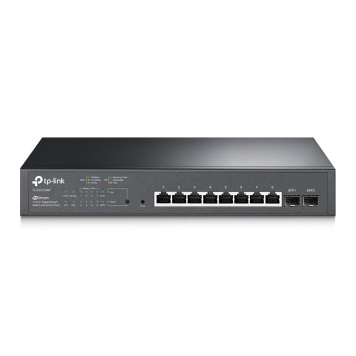 TP-LINK (SG2210MP) JetStream 10-Port Gigabit Smart Switch with 8-Port PoE+, 2 GB SFP Slots, Rackmountable - PC Gear UK