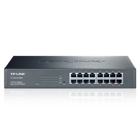 TP-LINK (TL-SG1016DE) 16-Port Gigabit Easy Smart Switch, Unmanaged, Rackmountable - PC Gear UK