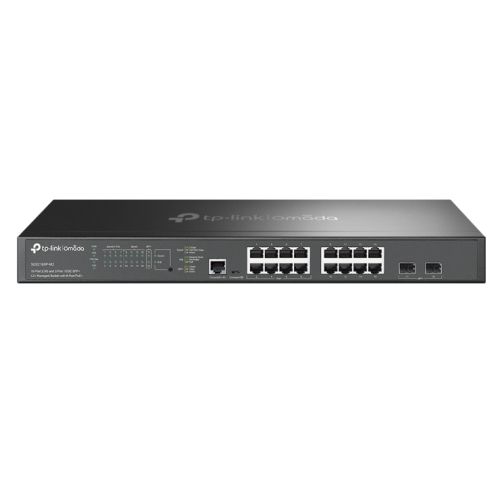 TP-LINK (SG3218XP-M2) Omada 16-Port 2.5G and 2-Port 10GE SFP+ L2+ Managed Switch with 8-Port PoE+, Rackmountable - PC Gear UK