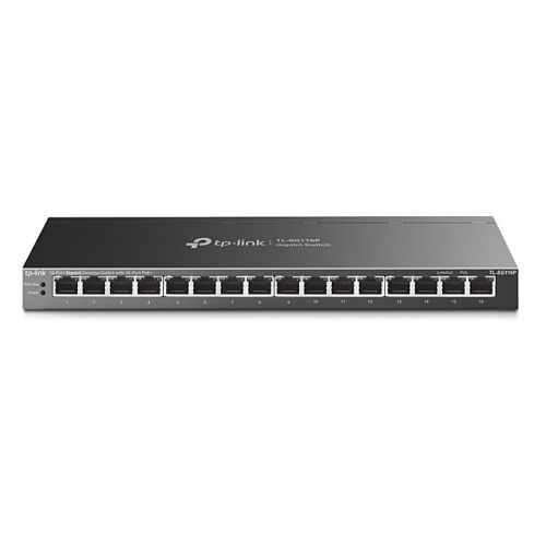 TP-LINK (TL-SG116P) 16-Port Gigabit Desktop Switch with 16-Port PoE+ - PC Gear UK