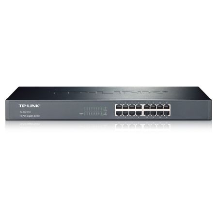 TP-LINK (TL-SG1016) 16-Port Gigabit Unmanaged Rackmount Switch, Steel Case - PC Gear UK