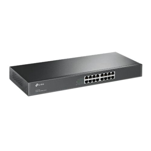 TP-LINK (TL-SF1016) 16-Port 10/100Mbps Unmanaged Rackmount Switch, 19-inch Steel Case - PC Gear UK