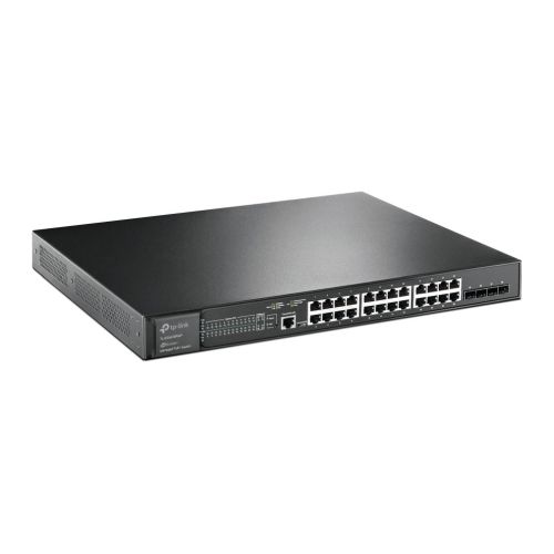 TP-LINK (SG3428XMP) JetStream 24-Port Gigabit & 4-Port 10GE SFP+ L2+ Managed Switch with 24-Port PoE+, Rackmountable - PC Gear UK