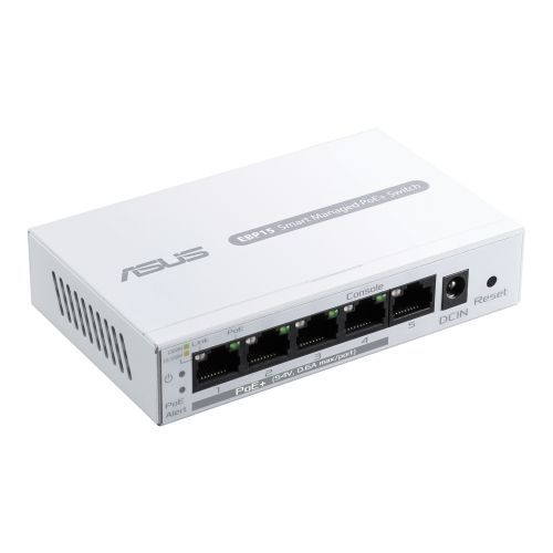 Asus (ExpertWiFi EBP15) 5-Port Gigabit Smart Managed Switch with 4-Port PoE+, 60W, Centralised Management - PC Gear UK