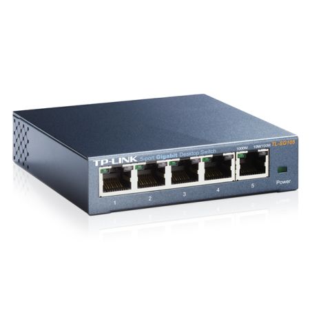 TP-LINK (TL-SG105) 5-Port Gigabit Unmanaged Desktop Switch, Steel Case - PC Gear UK