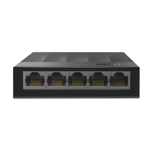 TP-LINK (LS1005G) 5-Port Gigabit Unmanaged Desktop LiteWave Switch, Green Technology, Plastic Case - PC Gear UK