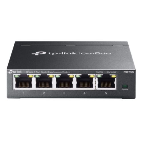 TP-LINK (ES205G) Omada 5-Port Gigabit Easy Managed Switch, 5x GB Ports, Metal Casing - PC Gear UK