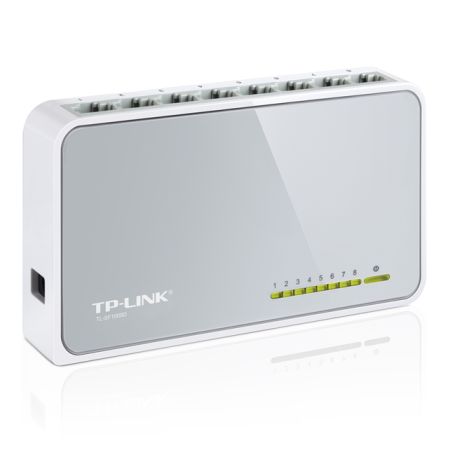 TP-LINK (TL-SF1008D V12) 8-Port 10/100 Unmanaged  Desktop Switch, Plastic Case - PC Gear UK
