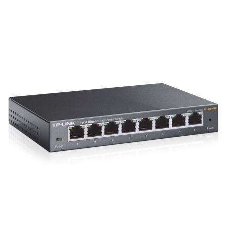 TP-LINK (TL-SG108E) 8-Port Gigabit Easy Smart Switch, Steel Case - PC Gear UK