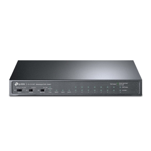 TP-LINK (TL-SL1311MP) 8-Port Unmanaged Desktop PoE+ Switch, 8-Port 10/100Mbps + 2-Port Gigabit RJ45 & 1 Gigabit SFP - PC Gear UK