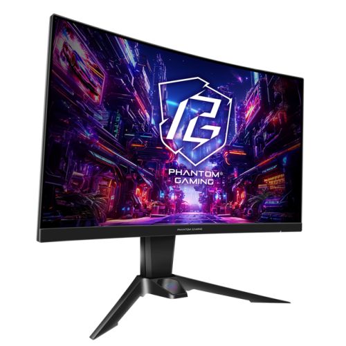 Asrock 27" QHD Curved Gaming Monitor (PG27QRT2A), 2560 x 1440, 1ms, 2 HDMI, DP, 180Hz, 95% DCI-P3, FreeSync, VESA - PC Gear UK