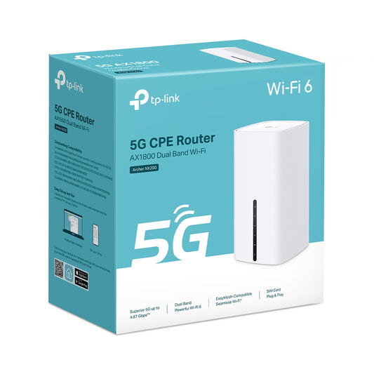 TP-Link Archer NX200, 5G AX1800, Wi-Fi 6, Dual-Band, Gigabit Router, White