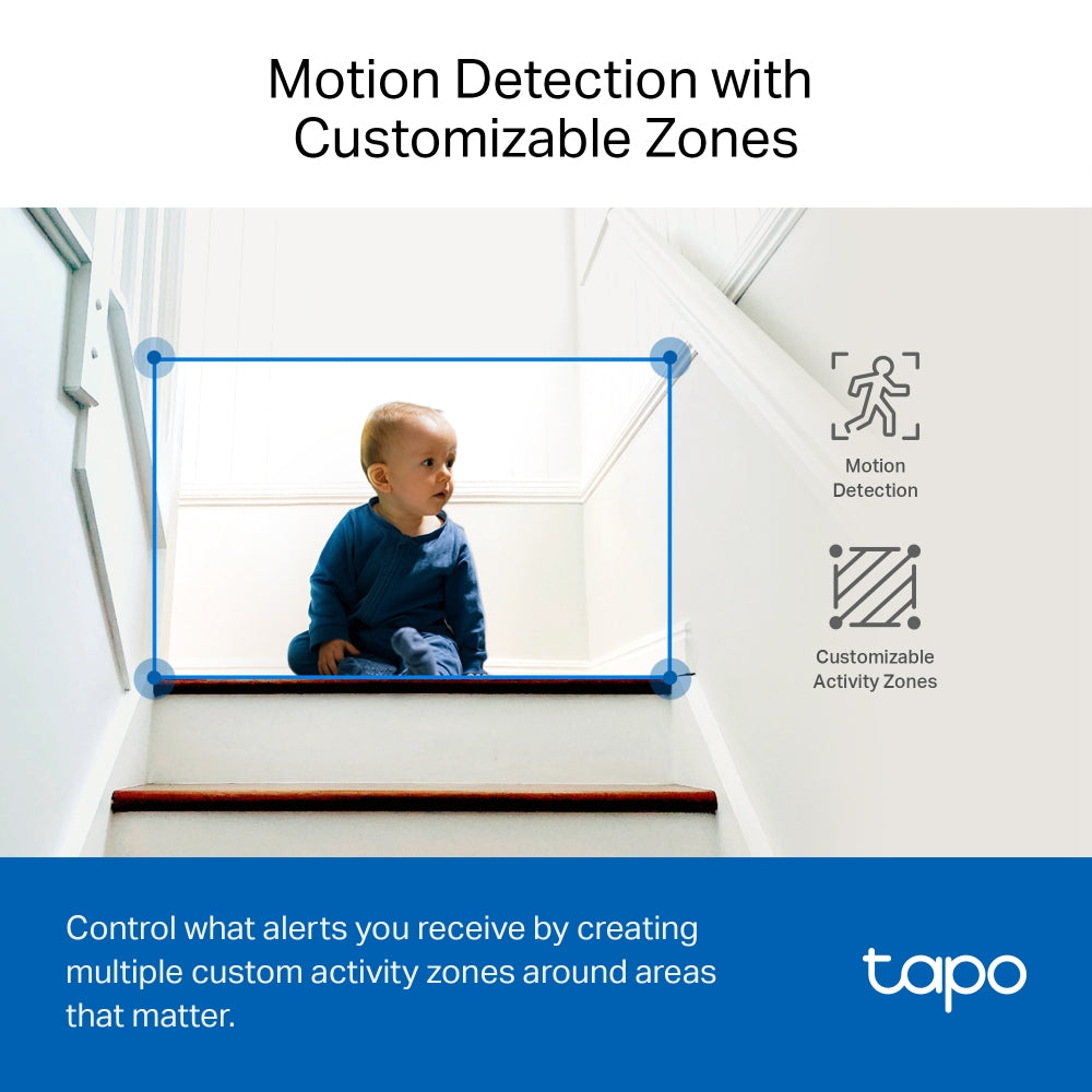 TP-Link Tapo C220 Pan/Tilt AI Home Security Wi-Fi Camera, 2K QHD, White