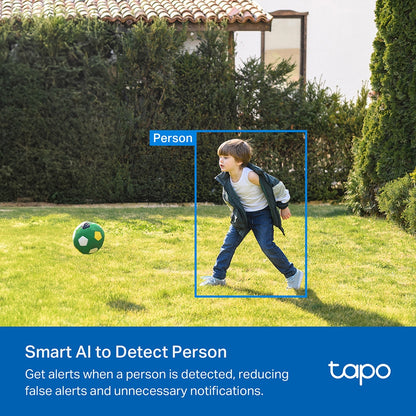 TP-Link Tapo C410 Wire-Free Outdoor Security Camera, 2K, 180-Day Battery, Colour Night Vision, IP65, AI Detection, White