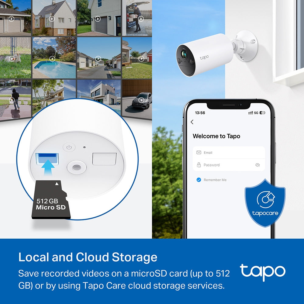 TP-Link Tapo C410 Wire-Free Outdoor Security Camera, 2K, 180-Day Battery, Colour Night Vision, IP65, AI Detection, White