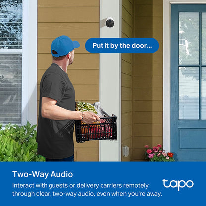 TP-Link Tapo C410 Wire-Free Outdoor Security Camera, 2K, 180-Day Battery, Colour Night Vision, IP65, AI Detection, White