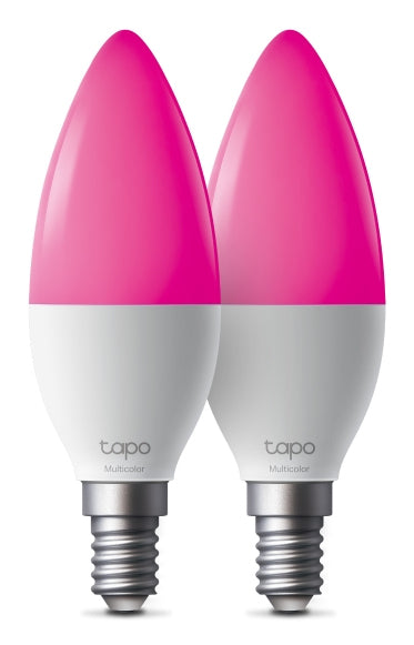 TP-Link Tapo L430C Smart Multicolor LED Bulb, E14, 4.8W, 2-Pack